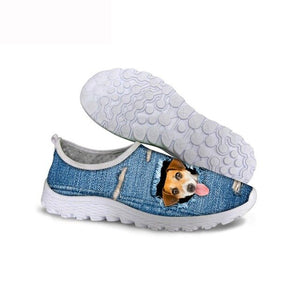 ThiKin Women Slip-on Sneakers Customized 3D Printing Cute Animal Casual Loafers for Beach Stylish Female Breathable Flat Shoes