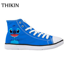 Load image into Gallery viewer, THIKIN Woman Casual Canvas Shoes Lilo Stitch High Top Shoes Independent Design Cartoon Style Students Breathable Custom Shoes