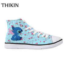 Load image into Gallery viewer, THIKIN Woman Casual Canvas Shoes Lilo Stitch High Top Shoes Independent Design Cartoon Style Students Breathable Custom Shoes