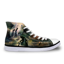 Load image into Gallery viewer, ThiKin Cool Classic Godzilla Monster Print Canvas Shoes Women Lace Up Fashion High Top Sneakers Breathable Ladies Shoes Custom