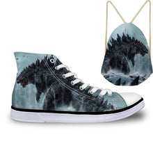 Load image into Gallery viewer, ThiKin Cool Classic Godzilla Monster Print Canvas Shoes Women Lace Up Fashion High Top Sneakers Breathable Ladies Shoes Custom