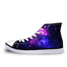 Load image into Gallery viewer, ThiKin Pretty Colorful Galaxy Stars Print Canvas Shoes for Women Girls Ladies Casual High Top Vulcanize Shoes Lace Up Sneaker