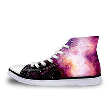 Load image into Gallery viewer, ThiKin Pretty Colorful Galaxy Stars Print Canvas Shoes for Women Girls Ladies Casual High Top Vulcanize Shoes Lace Up Sneaker