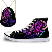 Load image into Gallery viewer, ThiKin Pretty Colorful Galaxy Stars Print Canvas Shoes for Women Girls Ladies Casual High Top Vulcanize Shoes Lace Up Sneaker