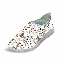 Load image into Gallery viewer, THIKIN Causal Nurse Printing Summer Flats Women Shoes Cartoon Nursing Bear Lightweight  Mesh Shoes Woman Beach Loafers Girl