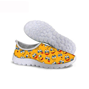 THIKIN Cartoon Women's Shoes Kawaii Sponge Baby Pattern Full Printed Walking Shoes Outdoor Activities Wear Sneakers