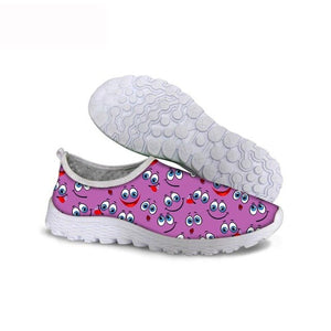 THIKIN Cartoon Women's Shoes Kawaii Sponge Baby Pattern Full Printed Walking Shoes Outdoor Activities Wear Sneakers