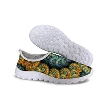 Load image into Gallery viewer, THIKIN 3D Colorful Leaf Printed Summer Mesh Shoes Women Breathable Light Weight Running Shoes For Laides Beach Flats