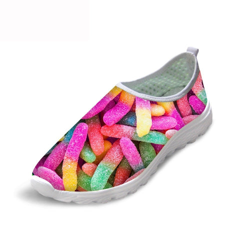 THIKIN Fun Design Brand Sneakers With 3D Sweet Candy Pattern Flats Shoes For Girls Summer Beach L Walking Shoes