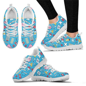 THIKIN Comfortable Custom Walking Shoes Women Cute Cartoon Nurse Pattern Shoes Customized Nurse Medical Casual Women's Sneakers