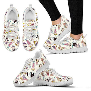 THIKIN Comfortable Custom Walking Shoes Women Cute Cartoon Nurse Pattern Shoes Customized Nurse Medical Casual Women's Sneakers