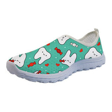 Load image into Gallery viewer, THIKIN Mesh Shoes for Women Breathable Summer Sneakers 3D Cute White Cartoon Nurse Bear Print Personalized for Ladies Flats