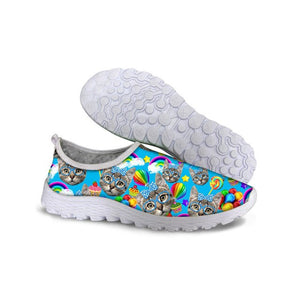 THIKIN Burning Magma Printed Casual Beach Slip-on Mesh Shoes Summer Beach Flats Leisure Shoes Women Breathable Mesh Sneakers