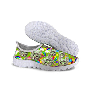 THIKIN Burning Magma Printed Casual Beach Slip-on Mesh Shoes Summer Beach Flats Leisure Shoes Women Breathable Mesh Sneakers