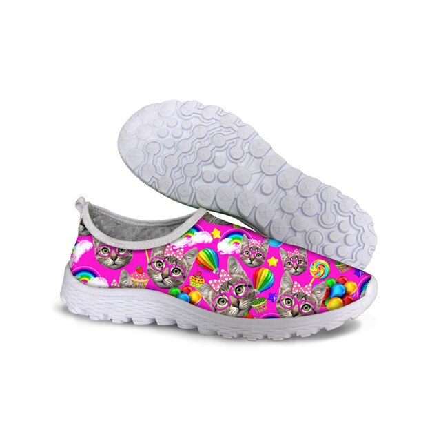 THIKIN Burning Magma Printed Casual Beach Slip-on Mesh Shoes Summer Beach Flats Leisure Shoes Women Breathable Mesh Sneakers