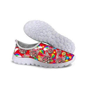 THIKIN Burning Magma Printed Casual Beach Slip-on Mesh Shoes Summer Beach Flats Leisure Shoes Women Breathable Mesh Sneakers