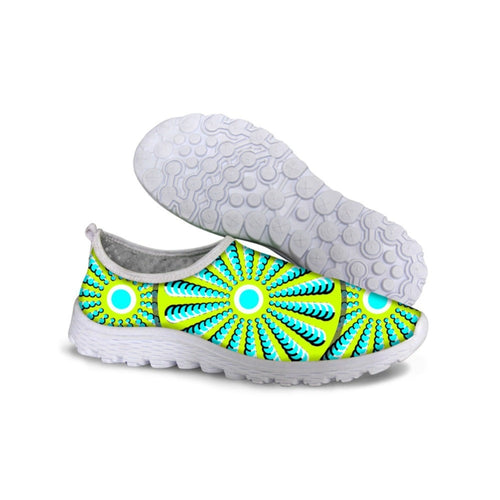 THIKIN Summer Casual Slip-on Woman Shoes Fashion 3D Vortex Pattern Ultralight Flat Shoes for Woman Leisure Breathable Shoes