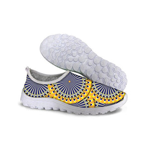 THIKIN Summer Casual Slip-on Woman Shoes Fashion 3D Vortex Pattern Ultralight Flat Shoes for Woman Leisure Breathable Shoes