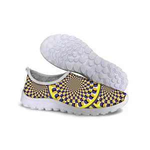 THIKIN Summer Casual Slip-on Woman Shoes Fashion 3D Vortex Pattern Ultralight Flat Shoes for Woman Leisure Breathable Shoes