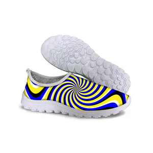 THIKIN Summer Casual Slip-on Woman Shoes Fashion 3D Vortex Pattern Ultralight Flat Shoes for Woman Leisure Breathable Shoes