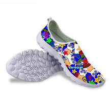 Load image into Gallery viewer, THIKIN Mesh Surface Flat Shoes for Woman 3D Graffiti Pattern Breathable Slip-On Lightweight Fashion Ladies Flat Student Sneakers