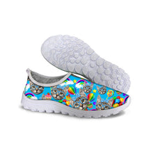 Load image into Gallery viewer, THIKIN Femal Air Mesh Walk Light Slip-on Sneaker Kitten Print Women Casual Fashion Mesh Shoes Summer Beach Flats Leisure Shoes