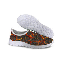 Load image into Gallery viewer, THIKIN Summer Women Mesh Slip-on Lightweight Shoes 3D Charcoal Fire Rendering Design Women Sneakers Breathable Mesh Beach Shoes