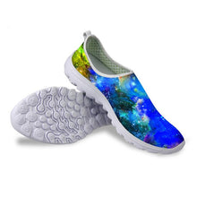 Load image into Gallery viewer, THIKIN Fashion Women Galaxy Print  Flats Shoes Casual Summer Breathable Slip-on Light Shoes Female Beach Walk Footwear