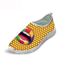 Load image into Gallery viewer, THIKIN Summer Slip on Mesh Woman Shoes 3D Fun Design Big Mouth Pattern Casual Beach Lightweigh Air Mesh Leisure for Ladies Shoes