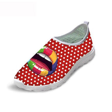 Load image into Gallery viewer, THIKIN Summer Slip on Mesh Woman Shoes 3D Fun Design Big Mouth Pattern Casual Beach Lightweigh Air Mesh Leisure for Ladies Shoes