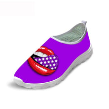 Load image into Gallery viewer, THIKIN Summer Slip on Mesh Woman Shoes 3D Fun Design Big Mouth Pattern Casual Beach Lightweigh Air Mesh Leisure for Ladies Shoes