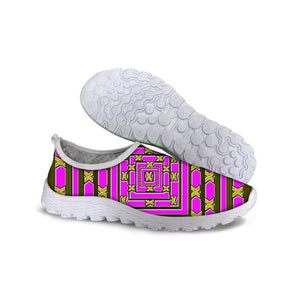 THIKIN Women Flat Shoes Round Toe 3D Grid Vortex pattern Design for Teachers Slip On Comfortable Leisure Zapatilla Mujer