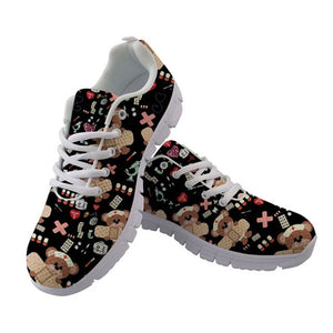 THIKIN Nursing Loovely Bear Cartoon Flat Shoes Hot Spring Design Walking Shoes For Girls Muti-Color Nursing Sneakers