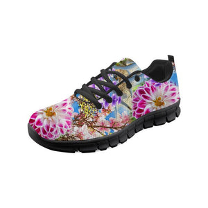 ThiKin Artistic Flower Pattern Women Casual Sneakers Stylish 3D Printing Girls Lace-up Walking Shoes for Teengers Mesh Shoes